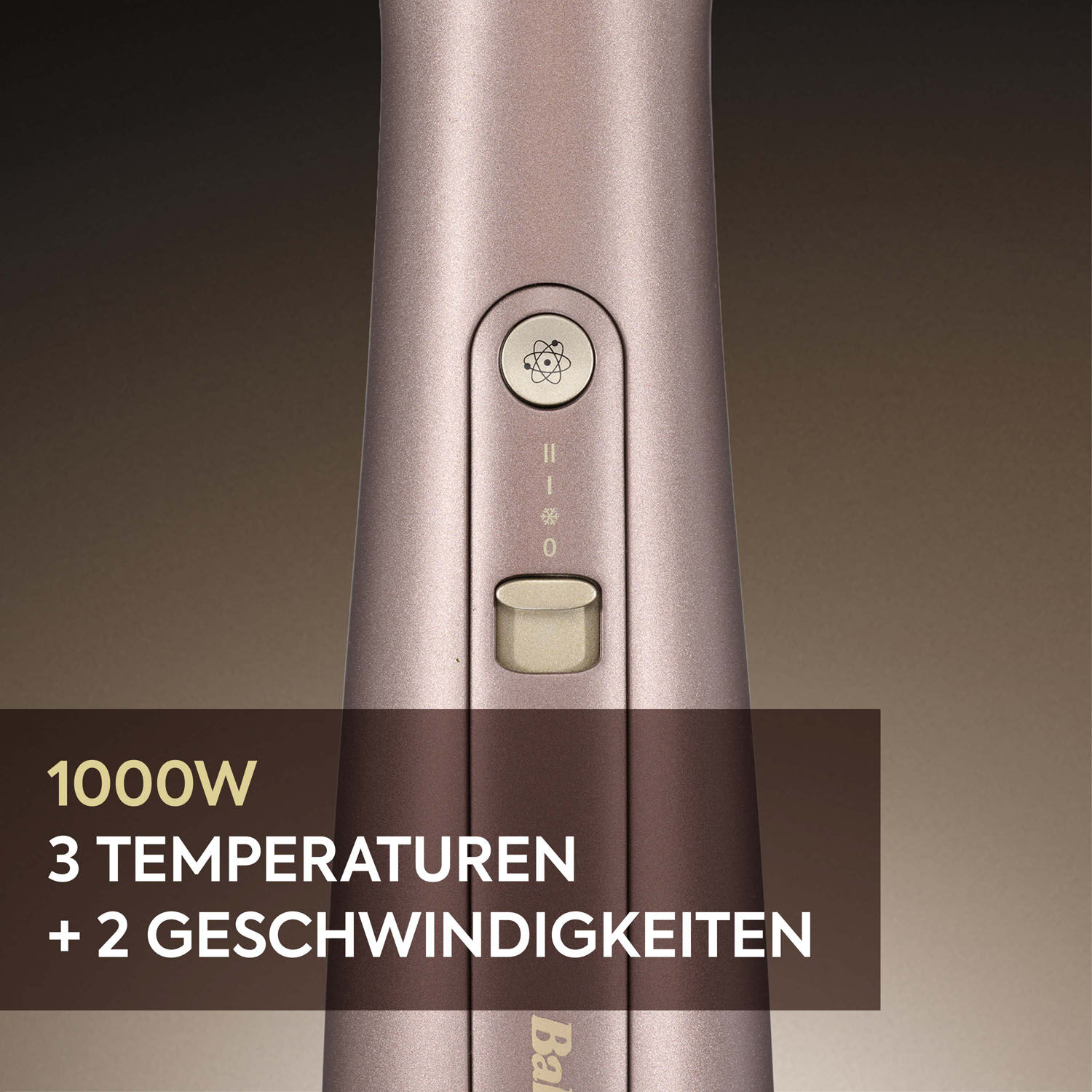 1000W . 3 Temperaturen + 2 Geschwindigkeiten